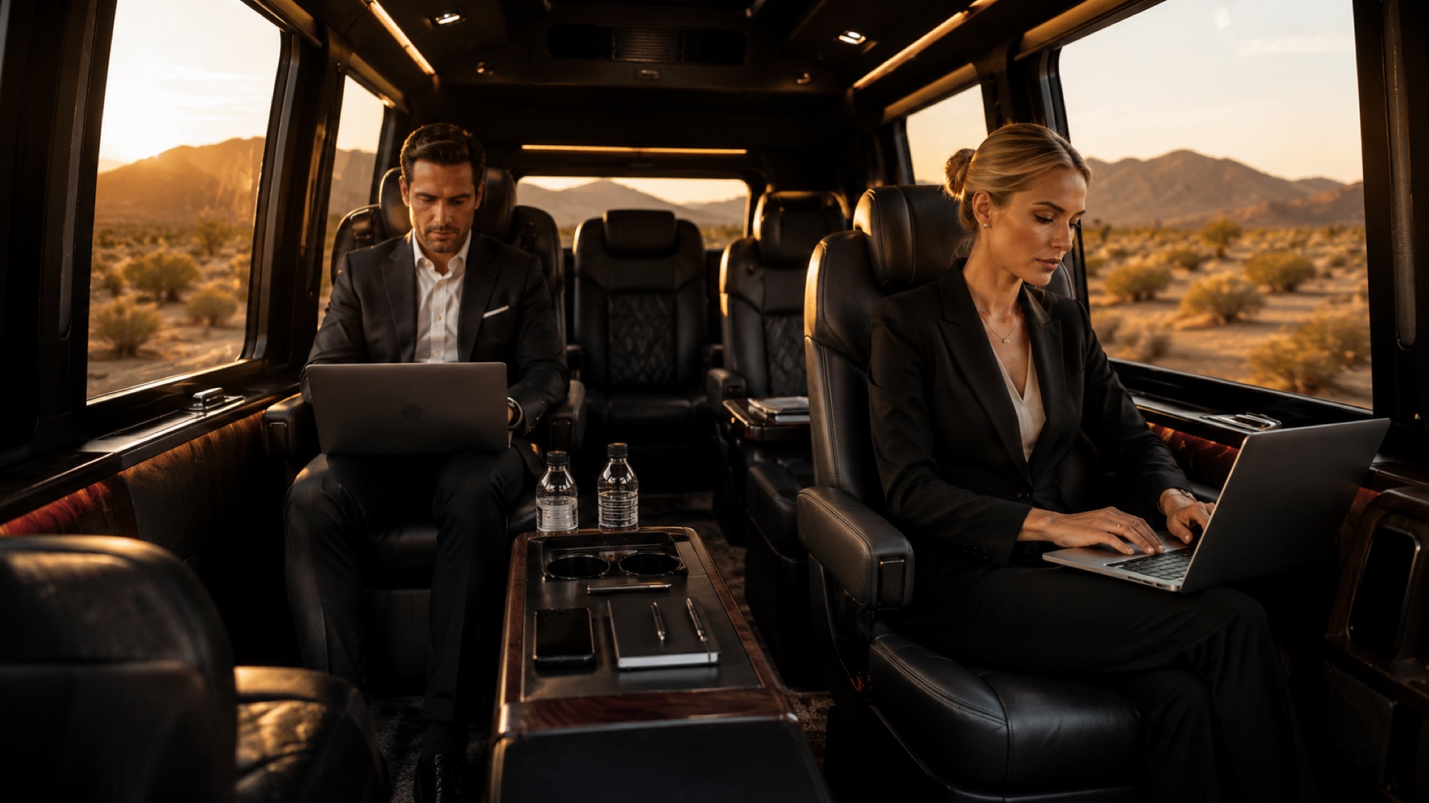 Executive Sprinter interior — conference seating