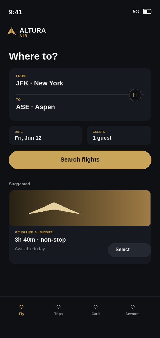 The Altura Air app