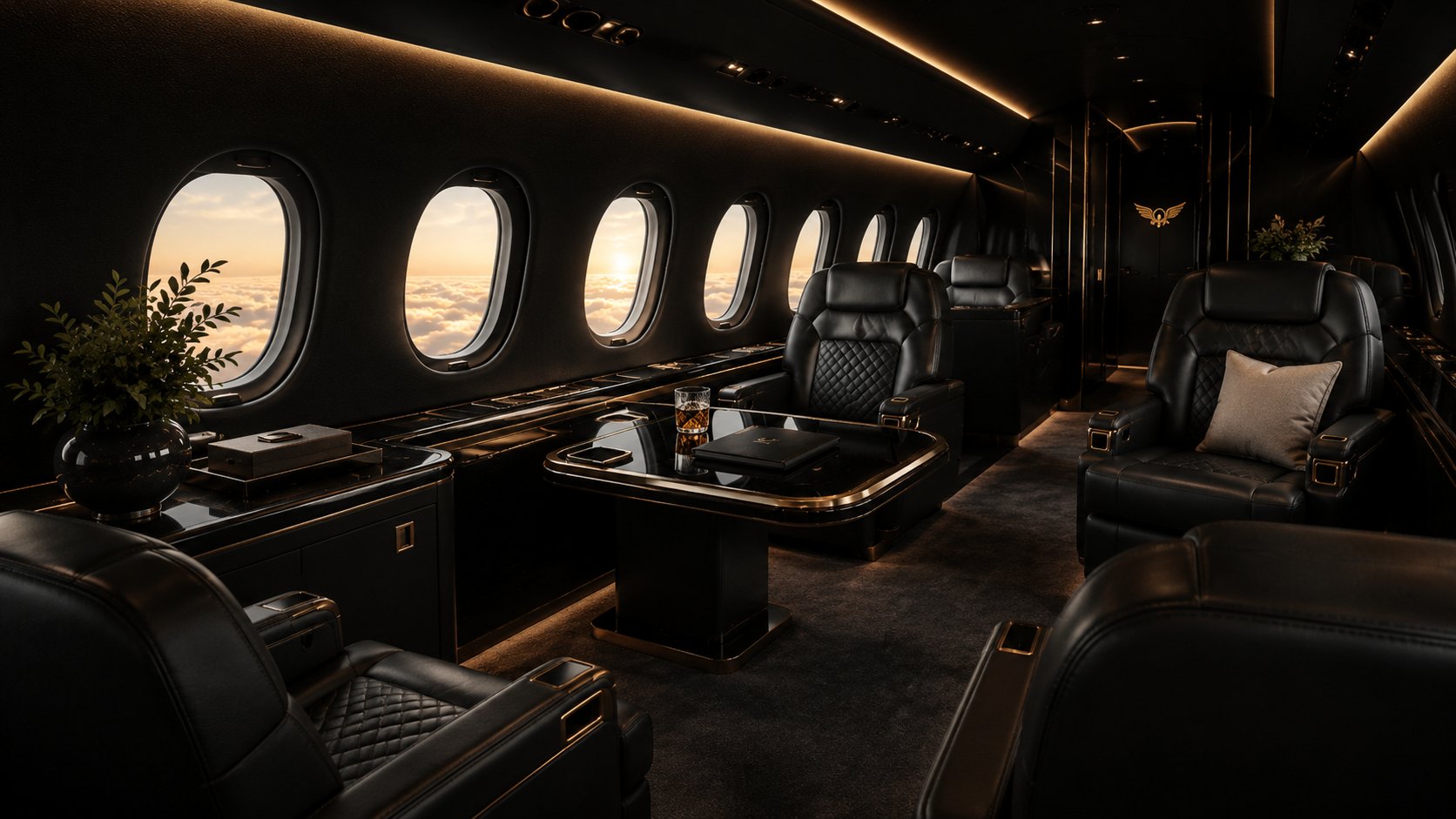 Club seating with the world below